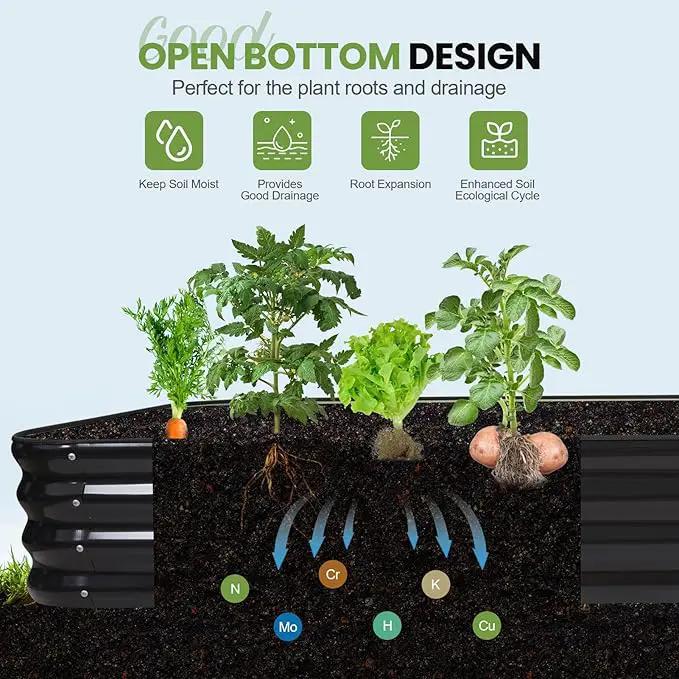 5-in-1 Adjustable Raised Garden Bed Kit | Galvanized Planter Boxes for Vegetables, Flowers | 12" Tall, Multiple Sizes (8x3x1ft, 9x2x1ft, 10x1x1ft, 6x5x1ft, 7x4x1ft) | Outdoor Metal Raised Bed, Grey by GreenHaven Gardens
