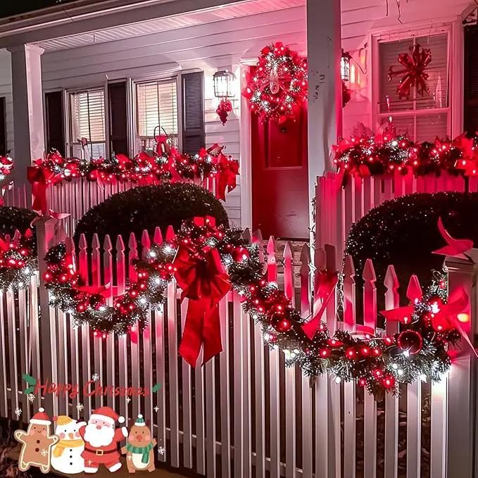 JMEXSUSS Connectable Red and White Christmas Lights, 8 Modes 100 LED Twinkle String Lights Indoor, Clear Wire Plug-in Christmas String Lights Outdoor Waterproof by GreenHaven Gardens