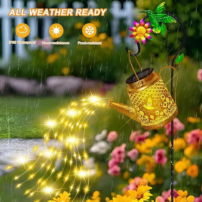 Hummingbird Solar Watering Can Lights, Outdoor Waterproof Garden Lanterns with Shepherd Hook, Solar Garden Decor for Yard Outdoor Landscape Pathway Porch Patio, Gift for Women Mom Grandma by GreenHaven Gardens