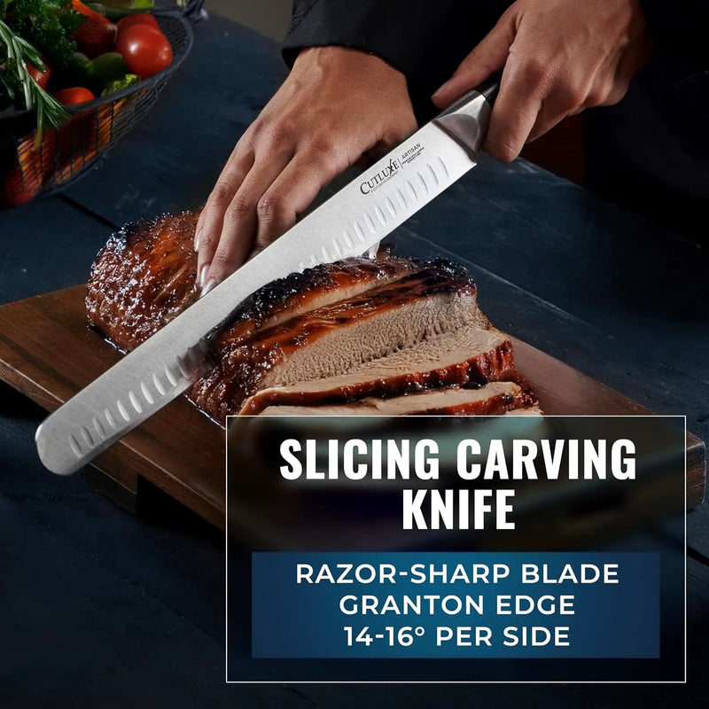 Cutluxe Butcher Knife Set – BBQ Brisket, Breaking & Boning Knife – Slicing Carving Knife Set for Meat Cutting, Ultra Sharp German Steel, Full Tang, Ergonomic Handles – Artisan Series by GreenHaven Gardens
