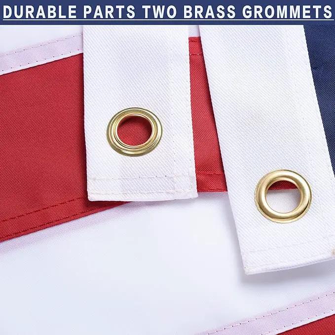 American Flag 10x15 Outside, US Flags for Outdoor Indoor, Heavy Duty Durable, Deluxe Embroidered Stars, Brass Grommets, Sewn Stripes, Vivid Color, Fade Resistant and waterproof by GreenHaven Gardens