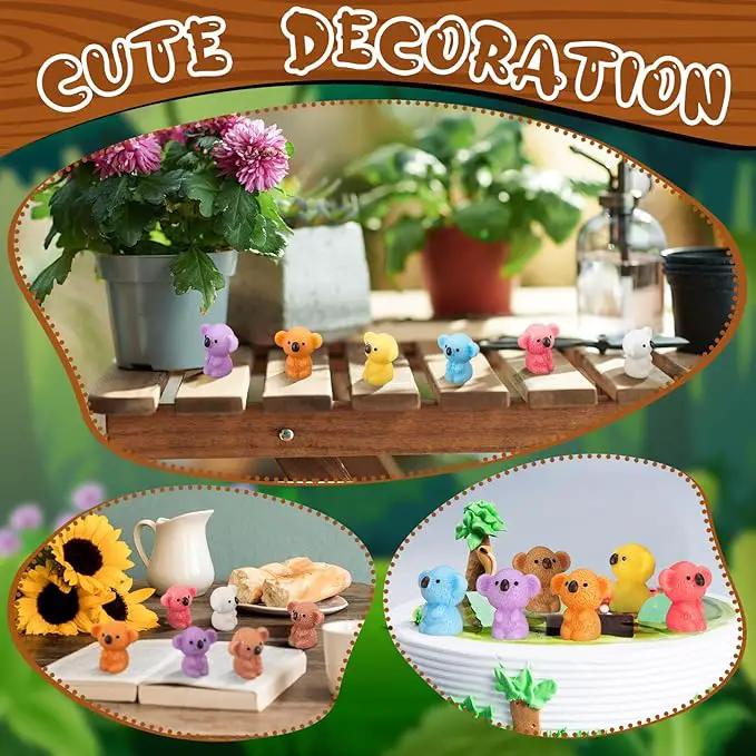 90 Pcs Resin Koala Miniatures Mini Animals Figures Cute Koala Figurine Fairy Decor Animal Ornament for Garden Landscape Home Accessories Craft Cake Decoration DIY by GreenHaven Gardens