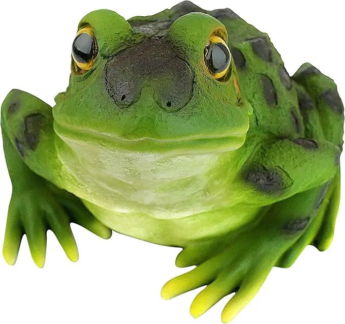 Design Toscano QM20510 Ribbit The Frog Garden Toad Statue, 9", Full Color by GreenHaven Gardens