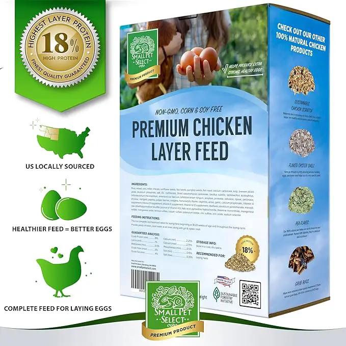 Small Pet Select Chicken Layer Feed Pellets, Food for Chickens and Laying Hens, Poultry and Waterfowl, High Protein and Omega 3, Corn and Soy Free, Non-GMO, 20 lb (2-Pack), 40 lbs Total by GreenHaven Gardens