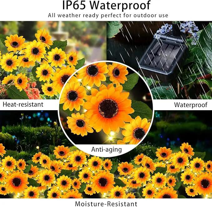 Solar Garden Lights Outdoor, 2 Pack Sunflower Lights with 46 Lifelike Sunflower, Waterproof 90 Bright LED Fall Garden Decor Solar Flowers for Patio Flowerbed Yard, Gift for Mom by GreenHaven Gardens