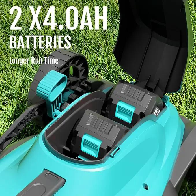 (2025 Model) YARDCARE 36V Brushless Cordless Lawn Mower with 2X4.0Ah Batteries, LED Display Screen, Electric Lawnmower with 5-Position Height Adjustment, 8 Gallon Grass Bag, Charger by GreenHaven Gardens
