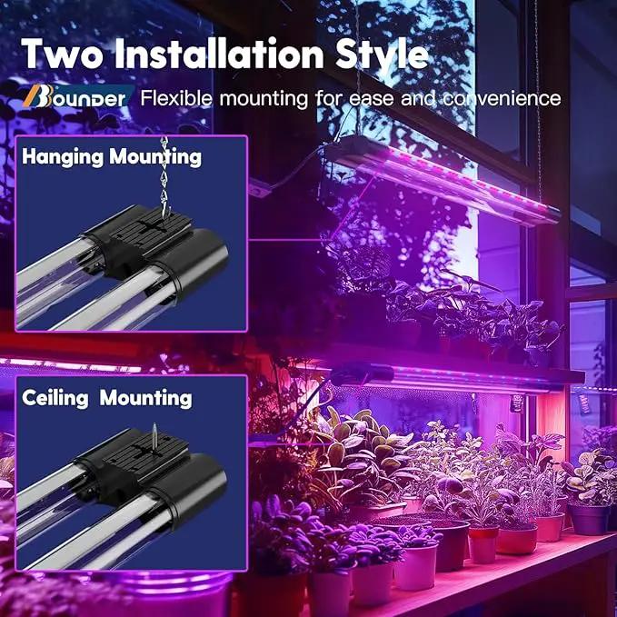 BBOUNDER 2ft 1 Pack Grow Lights for Indoor Plants, 80W (4x20W, 440W Equivalent), Red Blue Full Spectrum, Linkable LED Grow Light for Hydroponic Indoor Plant Seedling Veg, Plug in with On/Off Switch by GreenHaven Gardens