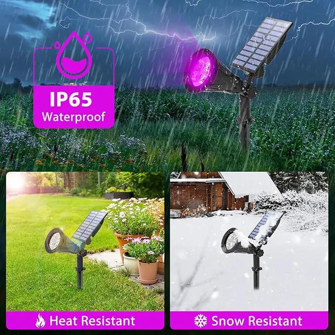 T-SUN [2 Pack] LED Solar Spotlights, Waterproof Outdoor Security Landscape Lamps, Auto-on/Auto-Off by Day, 180 Angle Adjustable for Tree, Patio, Yard, Garden, Driveway, Stairs, Pool Area(Purple) by GreenHaven Gardens