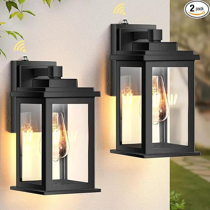 VIANIS Black Dusk to Dawn Outdoor Lights for House, 2 Pack Outdoor Wall Lights, Waterproof Porch Lights, Exterior Lighting Fixtures with Tempered Glass, for Porch, Garage, Doorway,Hardwired, Non-solar by GreenHaven Gardens