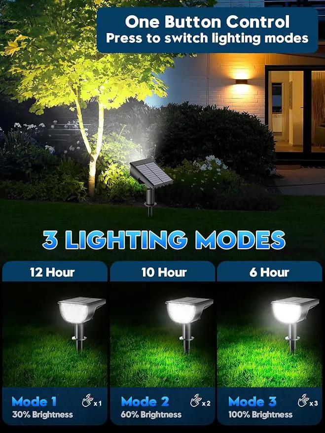 Solar Spot Lights Outdoor Solar Lights Outdoor Waterproof IP65 Solar Powered Outdoor Lights, Solar Landscape Spotlights Outdoor Solar Lights (White, 6 Packs) by GreenHaven Gardens