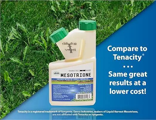Liquid Harvest Mesotrione - 8oz - Mesotrione Concentrate (Compare to Tenacity) - Pre and Post-Emergent Weed Killer for Lawn and Turf Grasses by GreenHaven Gardens