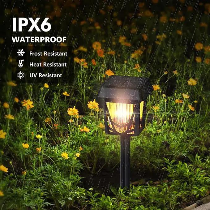 Raynic Solar Pathway Light, 6 Pack Pathway Lights Outdoor, USB-C Rechargable, Waterproof IPX6, 12H Long Lasting Solar Landscape Lights for Walkway Path Yard Lawn Decor, Warm White by GreenHaven Gardens