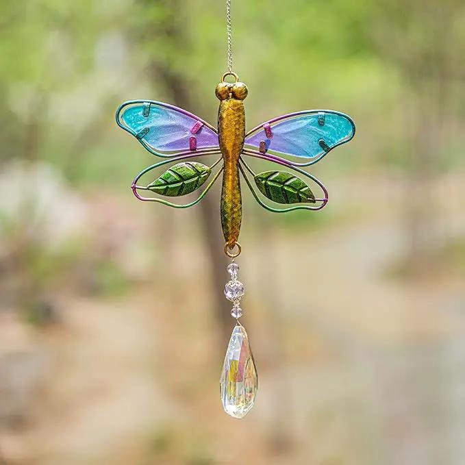 WEISIPU Crystal Suncatchers for Windows - Dragonfly Crystal Ball Prisms Hanging Crystals Ornament for Home Garden Office Wedding Christmas Decoration-Dragonfly by GreenHaven Gardens