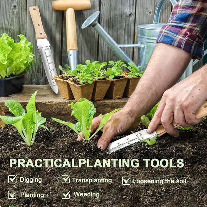 ZHENHAN Hori Hori Garden Knife- 7.2" Multi-Purpose Garden Knife with Heavy-Duty Stainless Steel Blade & Ergonomic Grip for Digging,Planting,Weeding(Silver) by GreenHaven Gardens