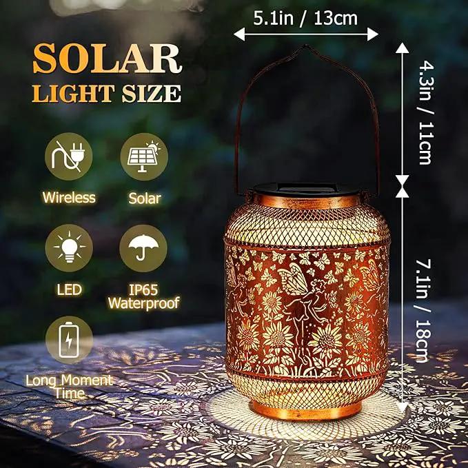 Hummingbird Solar Lantern Outdoor Waterproof Garden Decor, Christmas Gifts for Women, Mom, Metal Hanging Sunflower Solar Lights Outdoor Decoration for Yard, Patio, Tabletop, Pathway by GreenHaven Gardens