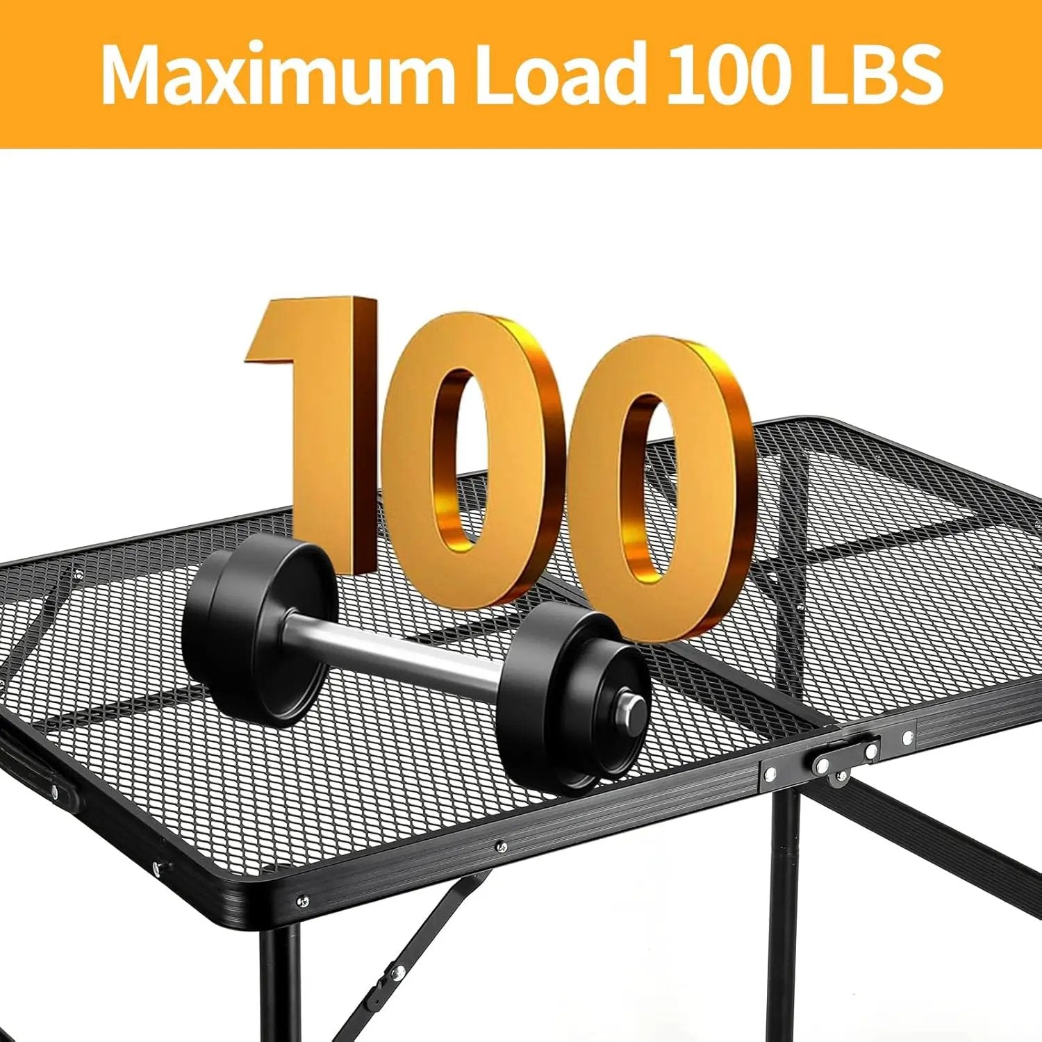 Camping Table 3FT Grill Table Foldable Folding Picnic Portable Stand Mesh 2 Height Adjustable Outdoor Card BBQ RV Black 35.5×23.6 ×26 inch by GreenHaven Gardens