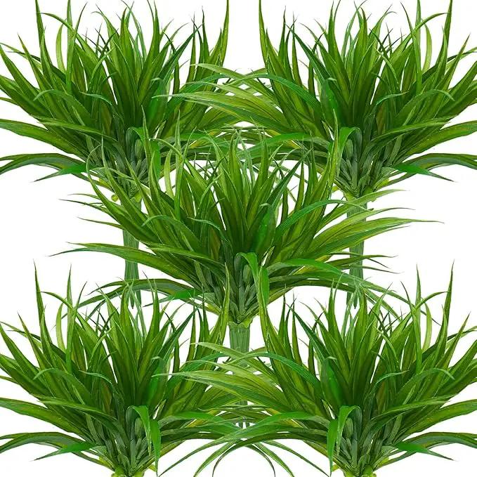 32 Pcs Artificial Grass Fake Plants 17.3in Outdoor Plants UV Resistant Faux Greenery Stems Fake Grass for Home Window Garden Office Patio Pathway Front Porch Halloween Décor Green by GreenHaven Gardens