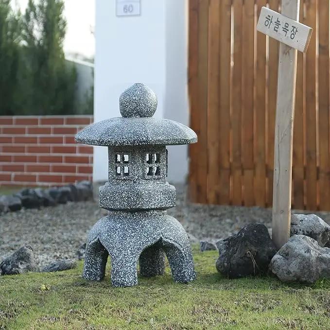 Pagoda Garden Statue Outdoor Figurine Lights Solar Powered LED Garden Decor Pagoda Light Asian Lantern Outdoor Decorations Home Tranquil Resin Waterproof Decor Lawn Yard by GreenHaven Gardens