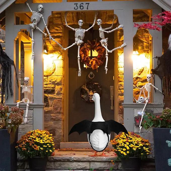 Halloween Goose Outfit Lawn Porch Goose Outfit Spider Bat Costume Plastic Goose Clothing for 23" Goose Halloween Outdoor Patio Yard Lawn Art Decoration(Bat) by GreenHaven Gardens