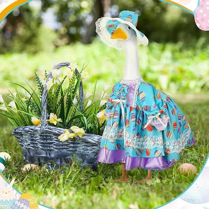 Suzile Easter Goose Outfit Clothes for 23 High Cement for Plastic Lawn Clothing Porch Goose Clothes Lawn Garden Costume by GreenHaven Gardens