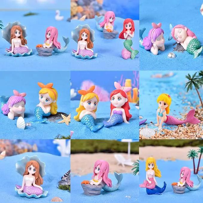 18 Pcs Miniature Mermaid Figurines,Mini Mermaid and Mini Sleeping Mermaid in Shell for Cake Decoration Home Terrarium Decoration DIY Crafts by GreenHaven Gardens