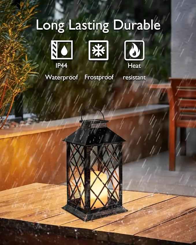 Homemory Solar Lanterns Outdoor Waterproof Hanging with Flickering Flameless Candles, 2 Pack 13'' Garden Outdoor Lantern Decorative for Patio Front Porch Backyard Balcony Cabin Outside(Antique Copper) by GreenHaven Gardens
