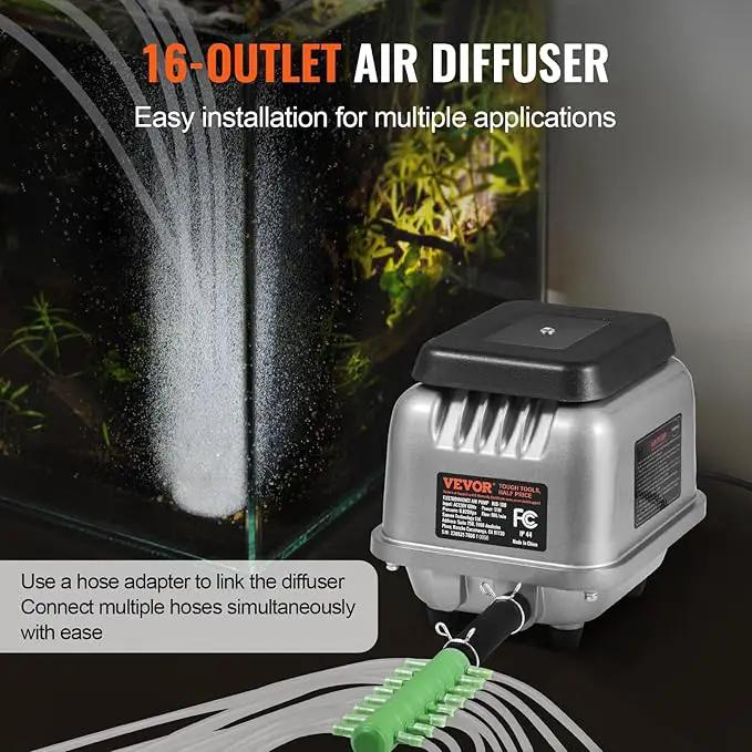 VEVOR Linear Air Pump, 109L/Min Air Flow Septic Aerator Pump, Aeration System for 1/2 Acre 10 FT Deep Ponds, Water Gardens, Waste Treatments, Septic Tanks, Aquariums, Seafood Restaurants, Fish Farms by GreenHaven Gardens