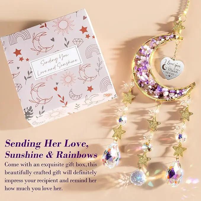 I Love You Gifts for Her Women Wife Girlfriend, Cool Moon Crystal Suncatcher Romantic Birthday Gifts Anniversary Wedding for Mom Her Grandma Wife Couples Wedding Engagement Gifts by GreenHaven Gardens