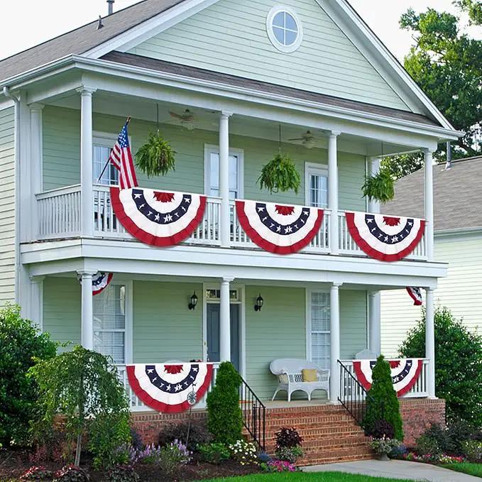 GoosWexmzl 3x6Ft American Pleated Fan Flag,USA Patriotic Half Fan Bunting Flag,Decoration Flags (Set of 6) by GreenHaven Gardens