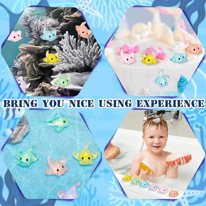 60 Pcs Miniature Sting Ray Figurines Mini Manta Ray Figure Realistic Resin Sting Ray Cake Topper Mini Sting Ray Sea Animal Figurine for Fairy Garden Micro Landscape Decor Cake Topper by GreenHaven Gardens