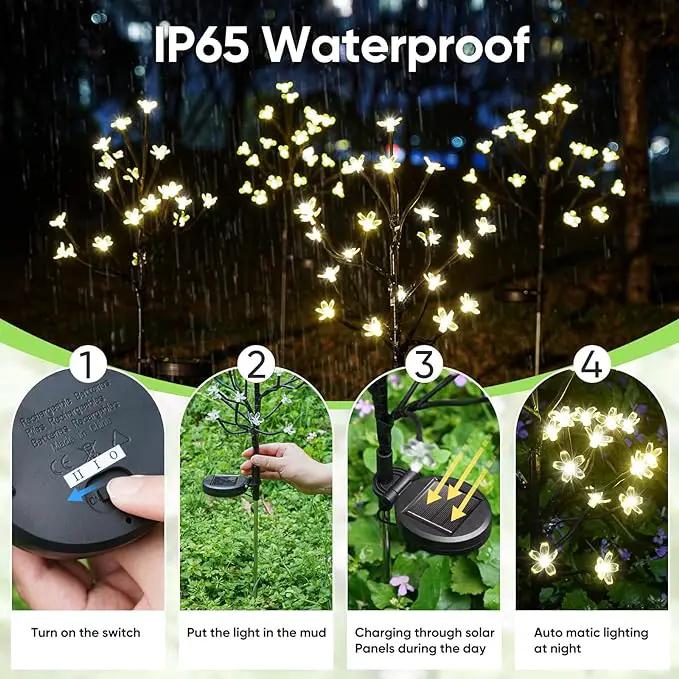 Solar Garden Lights Garden Decor, Solar Flowers Lights Outdoor Decorative,2Pack 40LED Solar Lights Outdoor Garden Waterproof for Outside Yard,Lawn,Patio,Pathway Decorations Gardening Gifts by GreenHaven Gardens