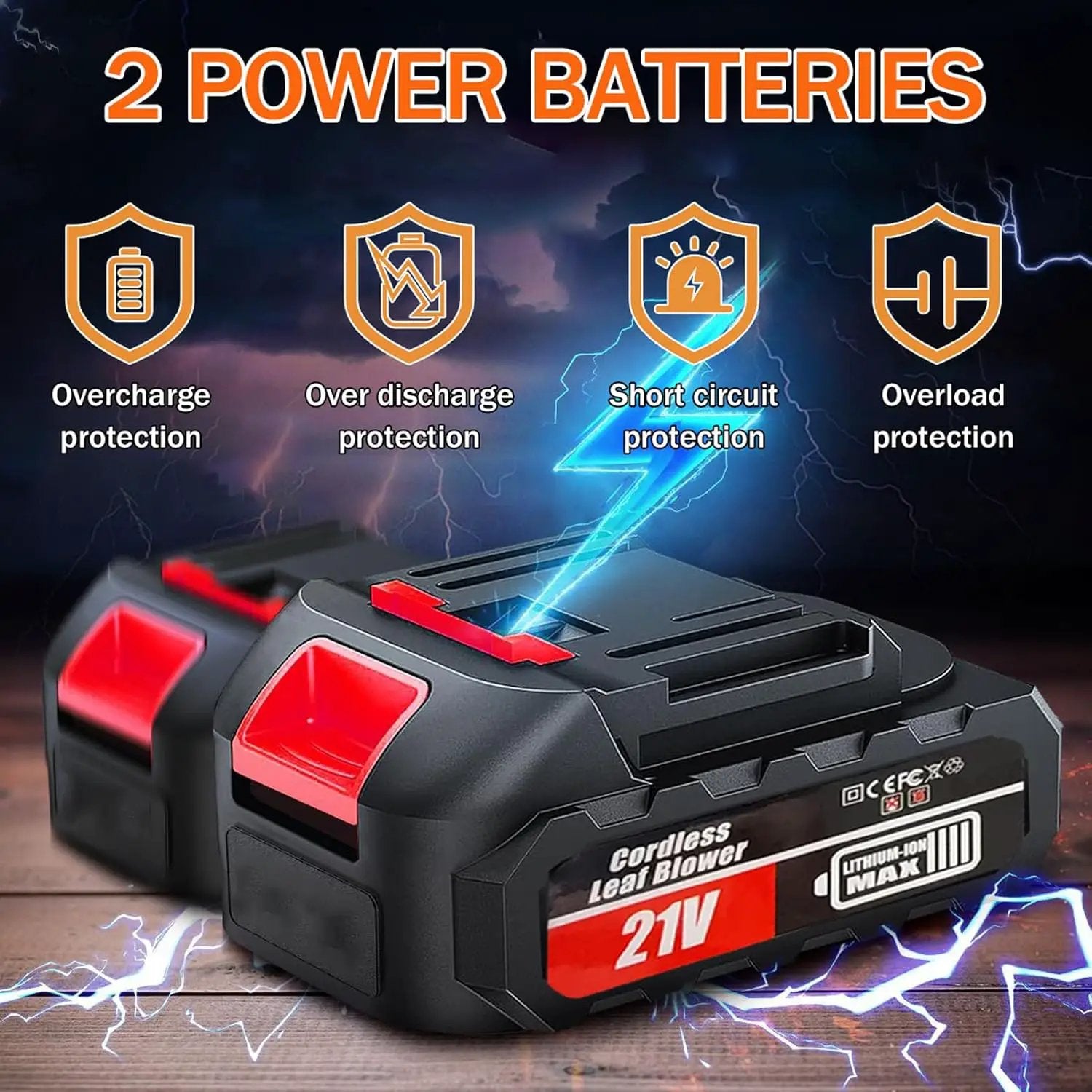 Cordless Leaf Blower Portable Dust Cleaner Electric Blower Lightweight Handheld Leaf Blast with Stepless Speed, with 2 Batteries for Patio Cleaning, Blowing Leaves, Drying, Camping by GreenHaven Gardens