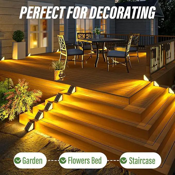 JSOT Solar Step Stair Lights Outdoor Waterproof for Yard Lighting Decor, 16 Pack Solar Powered Deck Fence Lights Outside, Solar Garden Lights for Backyard, Front Porch Step, Balcony, Wall, Patio by GreenHaven Gardens