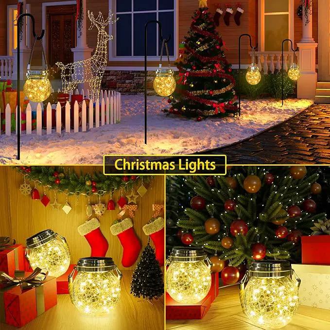 ROSHWEY 4 Pack Solar Lanterns Outdoor, 30 LED Waterproof Garden Decor Hanging Lights Decorative Backyard Decorative Lighting for Patio Pathway by GreenHaven Gardens