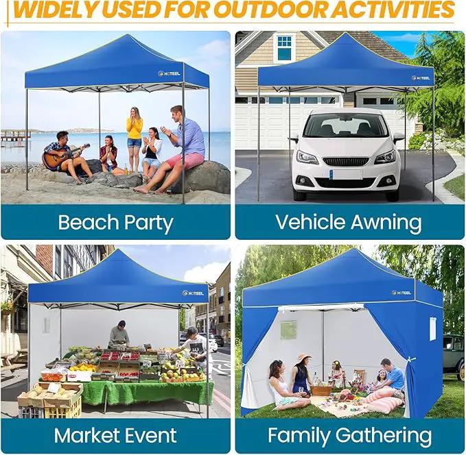 COBIZI 10x10 Heavy Duty Pop up Canopy with 4 Removable Sidewalls, Canopy Tent with Portable Bag, Ez Pop up Tent Commercial Gazebo Waterproof Sunshade for All Weather Party Camp Stall Patio by GreenHaven Gardens