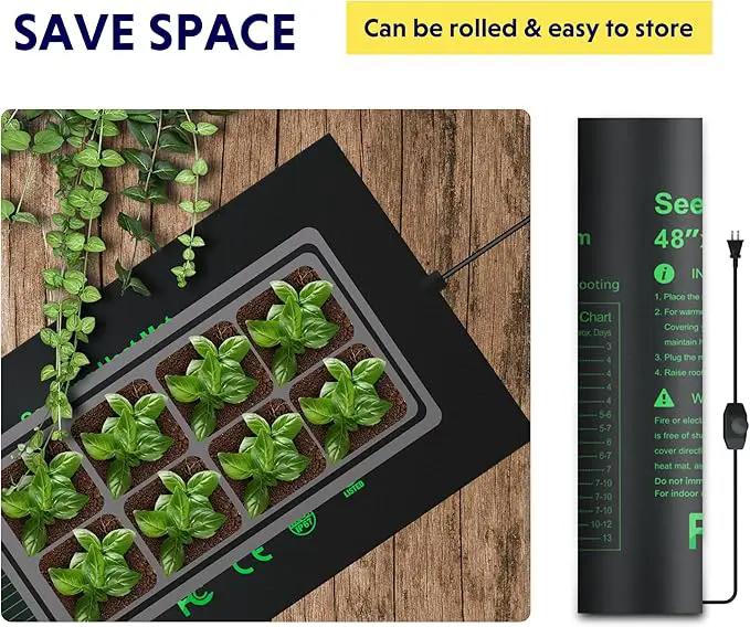 iPower 48" x 20.75" Seeding Heat Mat with Thermostat Temperature Adjustable Knob, Warm Hydroponic Indoor Gardening Plant Germination Pad, by GreenHaven Gardens