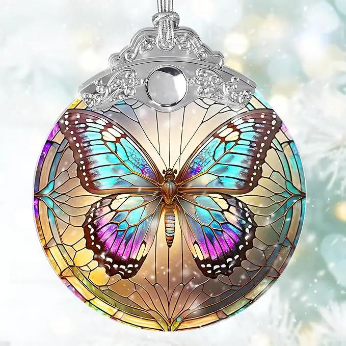 Stained Glass Suncatcher, Jocidea Butterfly Ornament, Christmas Ornaments, Holidays Ornaments, Christmas Tree Decor, Butterfly Decor for Home, Butterfly Gifts by GreenHaven Gardens