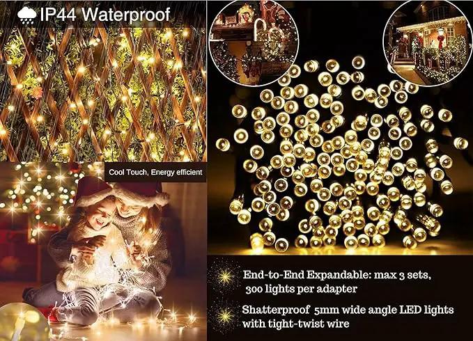 Soft Magic Twinkle Christmas String Lights 100 LED (Warm White) 36 FT, Plug in, Connectable Waterproof Green Wire, Decorations Indoor Outdoor Patio Yard Garden Wedding by GreenHaven Gardens