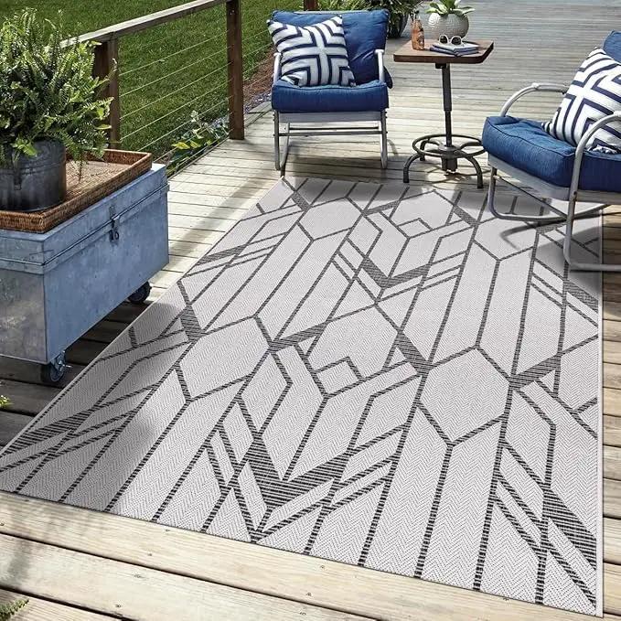 Keen Home Design Terrace Outdoor Area Rug - 8x10 Washable Indoor/Outdoor Rug for Patio, Kitchen, Balcony, Beach, Garden, Deck and Porch, Size: 7'7"x10' by GreenHaven Gardens