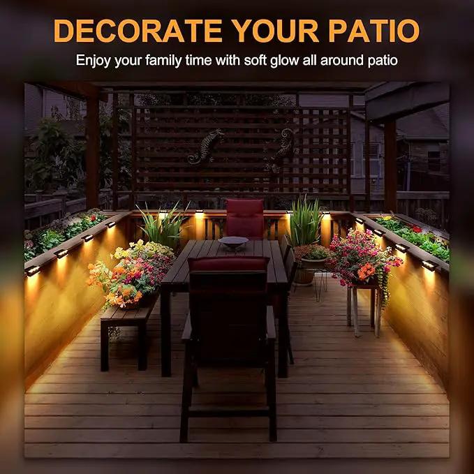 SOLPEX Solar Fence Lights, 6 LEDs Solar Lights Outdoor Waterproof Solar Powered for Deck, Stair, Front Porch, Balcony, Walkway, Garden, Yard, Patio, Pool Decor, IP65 Waterproof (16 Pack, Warm White) by GreenHaven Gardens
