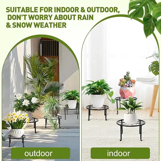 ESRICH 10Pack Plant Stand, Metal Plant Stands for Outdoor Indoor Plants, Heavy Duty Plant Stands for Multiple Plant, Anti-Rust Iron Plant Pot Shelffor Planter, Potted Plant Holder for Garden Home by GreenHaven Gardens