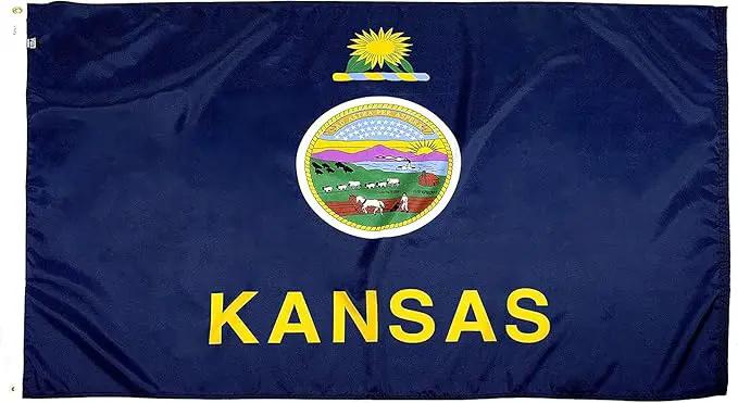FlagSource Kansas Nylon State Flag, Made in the USA, 3x5' by GreenHaven Gardens