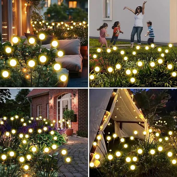 Solar Garden Lights Outdoor, 10 Pack 60 LED Solar Firefly Lights, Swaying Waterproof Garden Decor for Yard Patio Pathway Lawn Gardening Gifts by GreenHaven Gardens