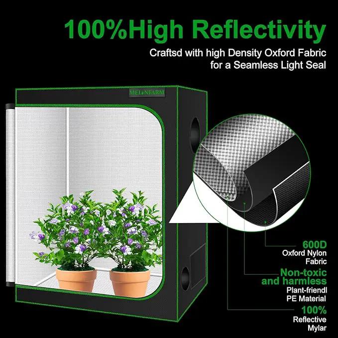 MELONFARM Small Grow Tent for Aerogarden，30”x18”x36” ，Hydroponics Growing System ，Highly Reflective 600D Diamond Mylar Canvas with Ventilation window and Floor Tray for Hydroponic Indoor Plant Growing by GreenHaven Gardens