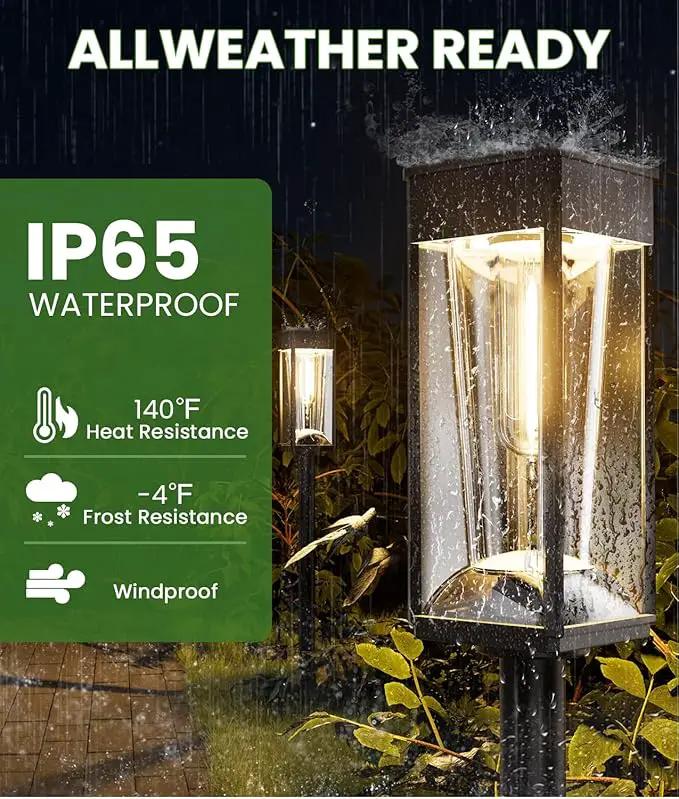 Solar Pathway Lights 2-in-1 Warm&Cool, 8 Pack Bright Solar Lights Outdoor Waterproof IP65, Auto On/Off, Long Lasting Outdoor Light for Yard Patio Garden Decor Landscape Lighting by GreenHaven Gardens