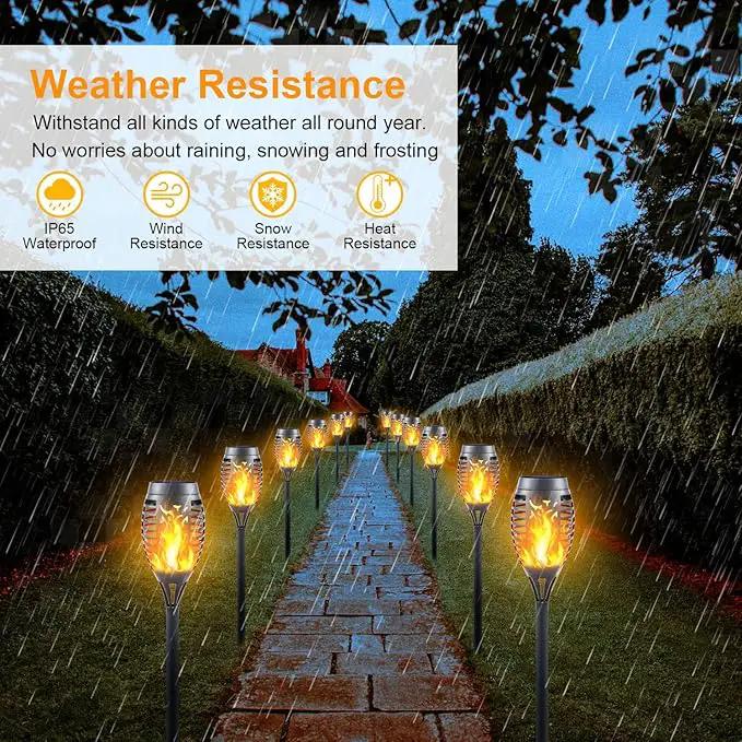 12LED Mini Solar Tiki Torches with Flickering Flame - Waterproof Outdoor Torch Lights with Auto On/Off, Super Bright Landscape Lighting for Yard, Garden, Patio & Pathway Decor (Set of 16) by GreenHaven Gardens