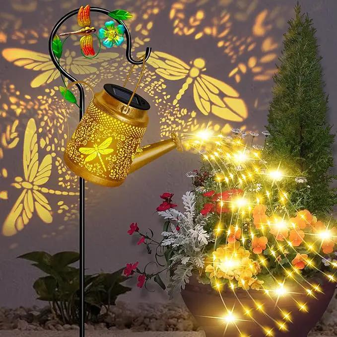 Dragonfly Solar Watering Can Lights, Outdoor Waterproof Garden Lantern with Shepherd Hook, Solar Garden Decor for Yard Outdoor Landscape Pathway Porch Patio, Garden Gift for Women Mom Grandma by GreenHaven Gardens