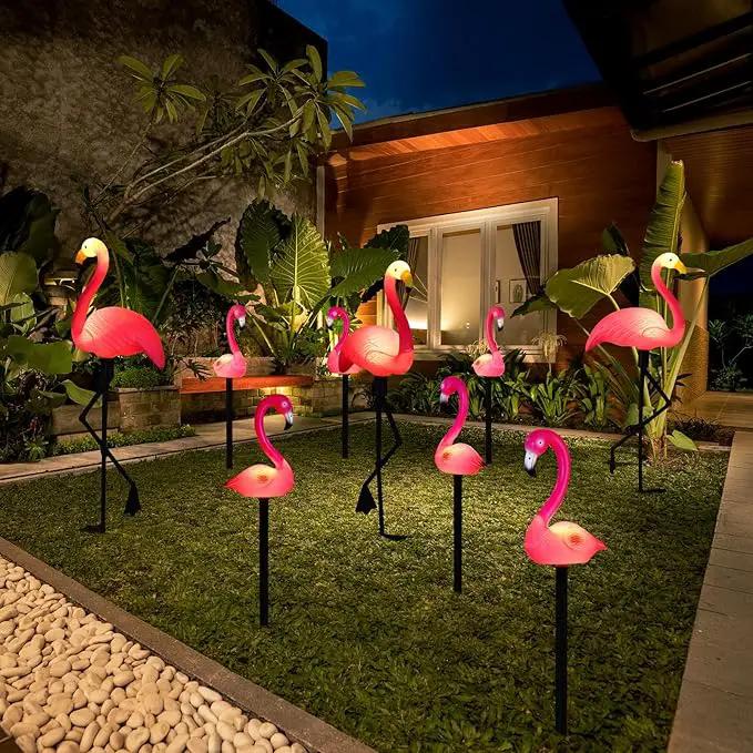9 Pcs Flamingo Solar Lights LED Flamingo Stake Lights Waterproof Flamingo Lights for Outdoor Pink Yard Lawn Garden Ornaments Patio Pond Ground Backyard Decor Pathway Outside Decorations by GreenHaven Gardens