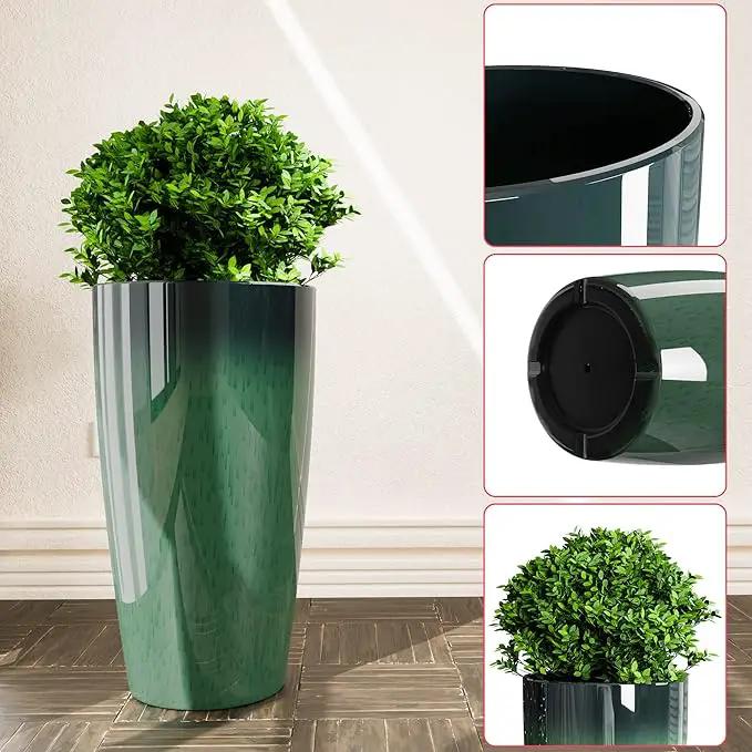 QCQHDU 21 inch Tall Planters for Indoor & Outdoor Plants, 2 Pack Sturdy Plant-Flower-Tree Pots for Front Porch Patio Deck Living Room Decor by GreenHaven Gardens