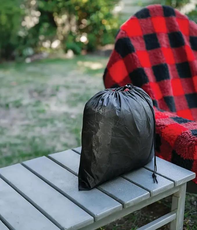 CITYBONFIRES The Chair Blanket™ Reversible Waterproof with Sherpa Lining – Portable Outdoor Cover for Camping, Sports & Patio – Folds into Carry Pouch with Strap - Buffalo Plaid by GreenHaven Gardens
